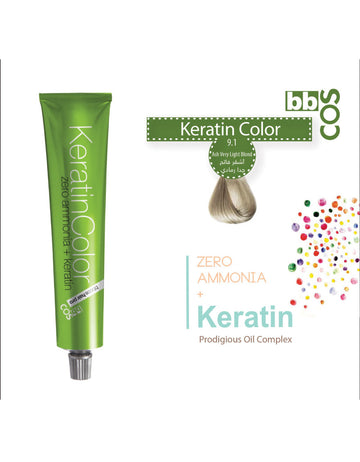 Keratin Hair Color 100 ml 9.1